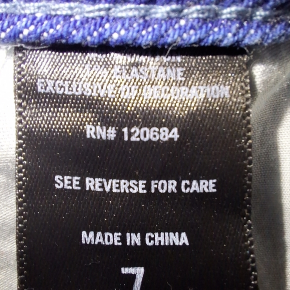 HT Denim Mom Jean in a size 7. It features Pixies, mushrooms, and ladybugs - Picture 7 of 12